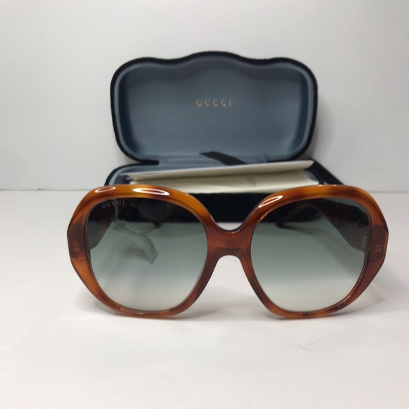 New - 💯  Original Gucci Grey Gradient Geometric Ladies Sunglasses GG0796S-003 - Picture 4 of 10